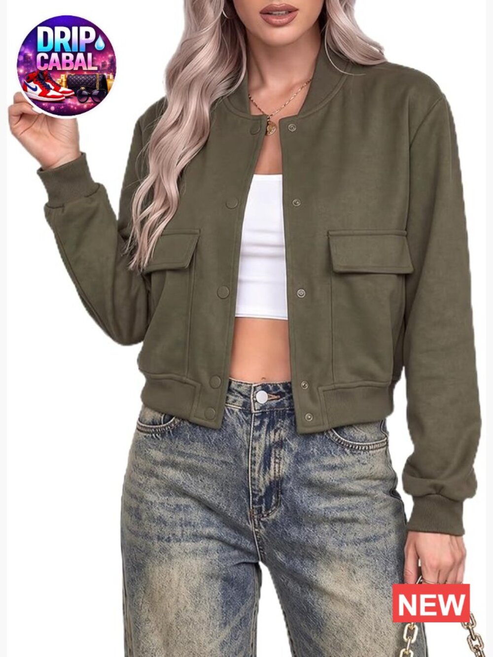 Women Bomber Jacket Casual Button Down Varsity Shackets with Pockets Lightweight
